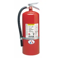 The BADGER 20-MB-6H is a 20 lb Class ABC fire extinguisher rated 6A:120B:C, charged with monoammonium phosphate. It is suitable for use on fires involving ordinary combustibles, flammable liquids, and energized electrical equipment. Typical applications include industrial facilities, warehouses, and manufacturing plants