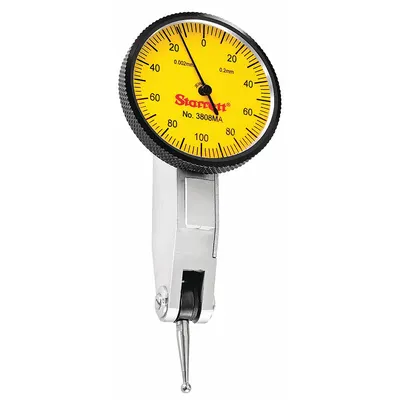 STARRETT Horizontal Dial Test Indicator: 0 mm to 0.2 mm, Horizontal, Metric - Dial Test Indicators - Horizontal & Tilted-Face Styles