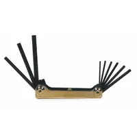 PROTO Hex Key Set: 1 - 5 Pieces, Folding, SAE, Std End, Short, 1 Pieces, Black Oxide, 9 Tips (MPN J4993)