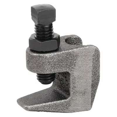 ANVIL Beam Clamp: Galvanized Ductile Iron, 500 lb Load Capacity, For 3/8 in Threaded Rod - C-Clamp Style Beam Clamps