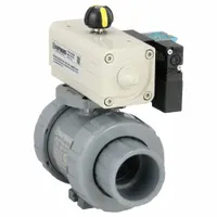 HAYWARD FLOW CONTROL Pneumatically Actuated Two-Way Ball Valve: 1 1/2 in, CPVC, Air to Air (MPN PSDTBH215STVA8)