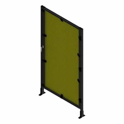 FAZTEK T-Slot Framing System Door: Stand-Alone, Black, Left Swing, 72 in H x 39 in W x 5 1/2 in D - Wire Mesh Standalone Door Kits