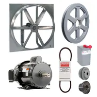 Exhaust/Supply Fan: Belt Drive, 48 in Blade, 2 hp, Totally Enclosed, 115/230V AC, 1 ph, Unassembled (MPN 7AR43)