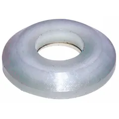 Polypropylene valve seat for 0.5-inch pumps. Provides a sealing surface to prevent backflow and ensure efficient fluid handling. Used in industrial pump systems for water treatment, chemical processing, and general fluid transfer.