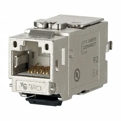 METZ CONNECT Keystone Module: Cat6A, Data/HDBaseT/Power, 8 Poles, Straight, Cable - Device-Side RJ45 Connectors & Couplers
