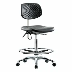 Polyurethane ESD & Cleanroom Task Chair, Armless, ISO 5, Aluminum Base