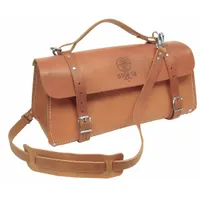KLEIN TOOLS Tool Bag: 18 in W x 8 in D x 8 in H, Brown, Leather, 0 Pockets, 0 Inside Pockets (MPN 5108-18)