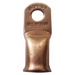 This straight copper lug is designed for terminating 6 AWG wire with a 5/16 inch stud size. It supports both crimp and solder connections for secure terminations in electrical panels, motor controls, and distribution equipment.