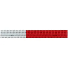 Red/white acrylic reflective tape for trucks and trailers. Each roll is 2 inches wide by 50 yards long, supplied in a 100-pack. Used for conspicuity marking on commercial vehicles to enhance visibility in low-light conditions.