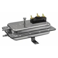 Auto reset adjustable set-point air pressure switch with SPDT contacts and barb connection. Pressure range 0.03 to 12 in wc, voltage 115 to 277V AC. Open mounted design for HVAC duct static pressure or filter monitoring applications.