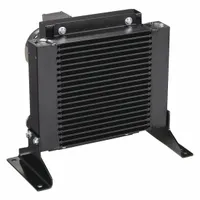 This forced air oil cooler is driven by an AC motor and removes 10 hp of heat from hydraulic or lubrication oil systems. It supports a maximum flow of 50 gpm and a maximum pressure of 377 psi. Typical applications include industrial machinery, mobile equipment, and power generation where oil temperature control is critical