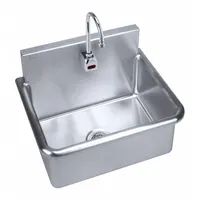 JUST MANUFACTURING Hospital Sink: 1 Stations, 16 1/2 in Overall Ht, 31 in Overall Lg, 2 Faucet Holes (MPN A18664-2-J)