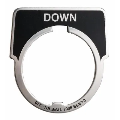 SCHNEIDER Legend Plate: 30 mm Panel Mounting Size, Half-Round - Push-Button Rings & Plates