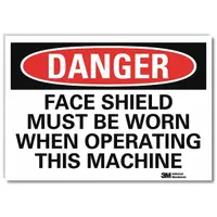Danger Sign: Reflective Sheeting, Adhesive Sign Mounting, 5 in x 7 in Nominal Sign Size (MPN U3-1455-RD_7X5)