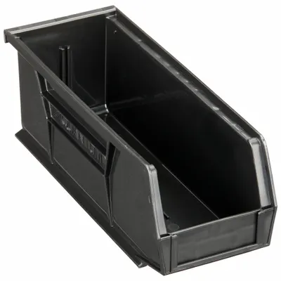 QUANTUM STORAGE SYSTEMS Hang and Stack Bin: 4 1/8 in x 10 7/8 in x 4 in, Black - Recycled Plastic Bins