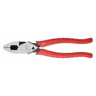 MILWAUKEE Linemans Plier: Flat, 9 in Overall Lg, 1 5/8 in Jaw Lg, 1 3/4 in Jaw Wd - Standard Lineman's Pliers