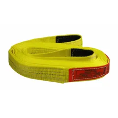 This LIFT-ALL tow strap is a 1-ply nylon strap with eye attachments on both ends. It measures 30 ft in length and 2 in in width, rated for heavy-duty towing and recovery tasks. The yellow strap is suitable for pulling disabled vehicles or equipment in industrial and automotive settings.