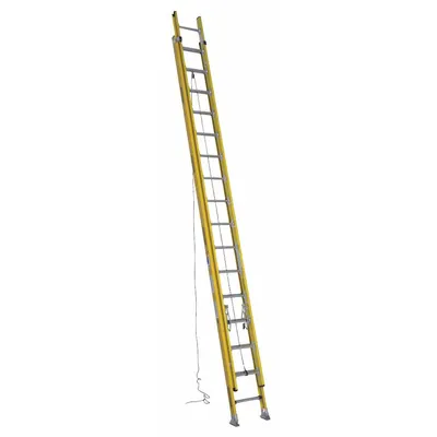 WERNER Extension Ladder: 32 ft Ladder Size, Fiberglass, 375 lb Load Capacity, 83 lb Wt - Non-Conductive Fiberglass Extension Ladders