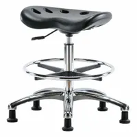 Stool: Polyurethane, Ht Range 20 in to 27 1/2 in, 17 in Seat Wd, 14 in Seat Dp, 5 Glides, 0 Casters (MPN ESD-PTMBSL-CR-CF-EG)