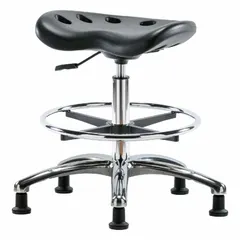APPROVED VENDOR ESD-Safe Polyurethane Lab Stool, 20 to 27-1/2 in Height, 17 in Seat Width, 14 in Seat Depth, Aluminum Base, 5 Glides
