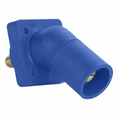 LEVITON Single Pole Receptacle: Blue, Angled Taper Nose Mating, Threaded Stud Termination - Receptacles with Threaded Stud Terminations
