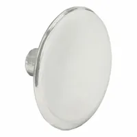 This polished chrome cabinet knob is made of zinc with a round grip shape and 1 1/2 in grip diameter. Hardware is included for installation. Suitable for use on cabinet doors and drawers in various settings