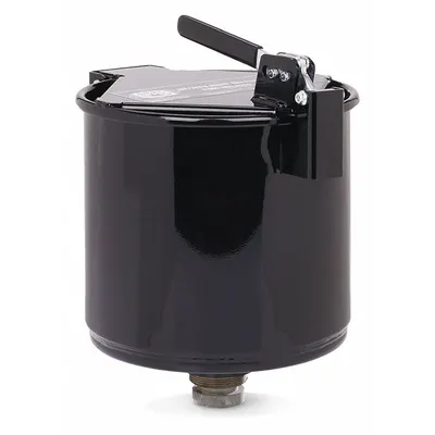 PIG Drum Funnel: Latching/Lockable, Black / Black, No Flame Arrester, 13 in x 13 in - Drum Funnels