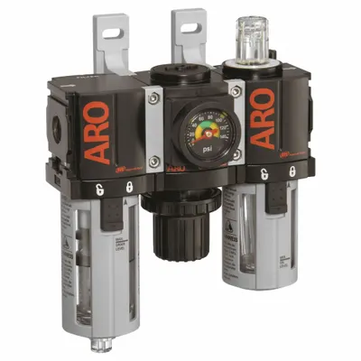 ARO Filter/Regulator/Lubricator: 1/4 in NPT, 46 scfm, 140 psi Max Op Pressure - ARO Filter, Regulator & Lubricators (FRLs)