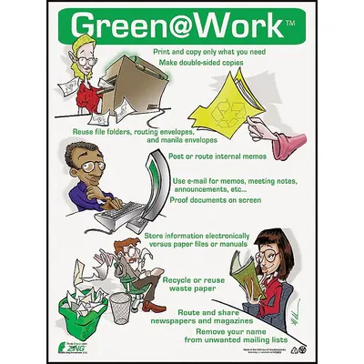 ZING Green @ Work Poster, 22 in x 16 in, No Protective Coating, English - Green @ Work Posters