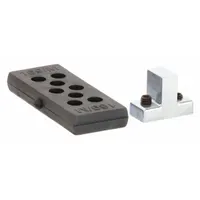 Aluminum track bumper designed to limit the travel of the door closer arm on LCN Series 2030 closers. Prevents over-travel, protecting the door and frame in commercial and industrial door applications