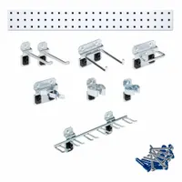 TRITON PRODUCTS Pegboard Strip Kit: Square, 3/8 in Peg Hole Size, 9 in x 36 in x 9/16 in, Steel (MPN LBS36T-WHT)