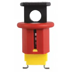 Pin-out circuit breaker lockout for use with circuit breaker switches rated 230/400V AC. Supplied as a 6-pack. Does not include a cable tie slot. Used in lockout/tagout procedures to prevent accidental re-energization during maintenance.