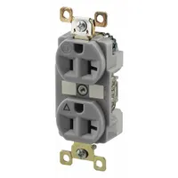 BRYANT Receptacle: Duplex, 5-20, Gray, 125V AC, 20 A, 2 Pole / 3 Wire (MPN BRY5362IGGRY)