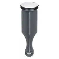 APPROVED VENDOR Drain Stopper: 1 1/4 in Overall Dia, Plastic, Chrome-Plated, Silver, Pop Up