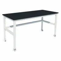 Heavy Duty Table: 24 in Overall Wd, 36 in Overall Ht, 8 ft Overall Lg, Phenolic, Petal White, Steel (MPN GRHD-9624-HCAP-2)