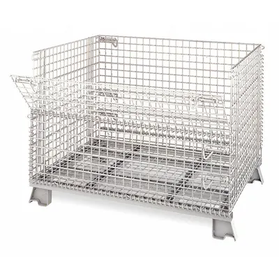 NASHVILLE WIRE Collapsible Bulk Container: 30.3 cu ft, 48 in x 40 in x 36 in - Collapsible Wire Bulk Containers