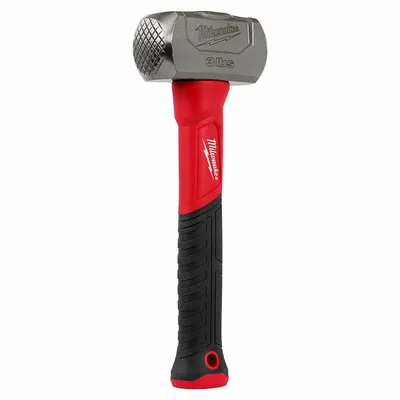 MILWAUKEE Drilling Hammer: Fiberglass Handle, 3 lb Head Wt, 2 in Dia, 11 in Overall Lg - Steel Drilling Hammers