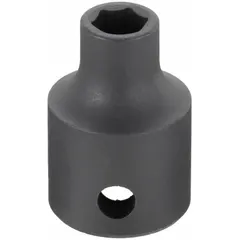 This 3/8" drive impact socket is designed for use with impact tools to tighten or loosen metric 9 mm fasteners. The 6-point configuration provides a secure grip on hex fasteners, reducing the risk of rounding. With a 1 in overall length, it is suitable for applications where clearance is limited, such as automotive repair and industrial assembly.