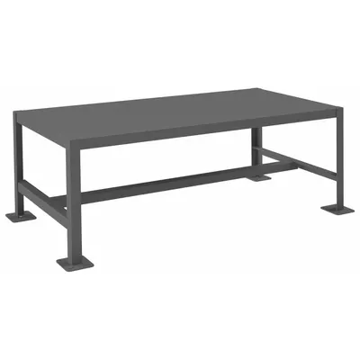 DURHAM MFG Work Table: Fixed Ht, Steel, 48 in x 24 in, 2,000 lb Overall Load Capacity - Steel-Top Worktables