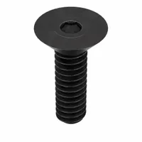 Flat head socket cap screw with #10-24 thread, 5/8 in length, 1/8 in drive size, right-hand thread. Made of alloy steel with black oxide finish. Supplied in a 100-piece pack. Used for flush mounting in machinery, jigs, and fixtures where a countersunk finish is required