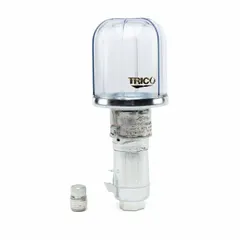 Vented constant-level oiler with plastic construction and 1/4" NPT female mounting thread. Automatically maintains a preset oil level in bearing housings and reservoirs, ensuring consistent lubrication. Suitable for industrial machinery, pumps, and gearboxes.
