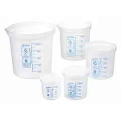 APPROVED VENDOR Square Ratio Beaker Set: Low Form, Printed Graduation, Polypropylene, Translucent