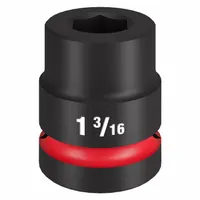 MILWAUKEE Impact Socket: 1 in Drive Size, SAE, 1 3/16 in Socket Size, 6-Point, Std, Black Phosphate (MPN 49-66-6551)