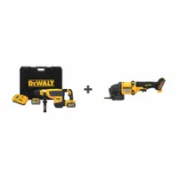 DEWALT Rotary Hammer: D-Handle, 60V DC, 6.0Ah/9.0Ah, 13.3 Joules, Brushless Motor (MPN DCH735X2/DCB606)