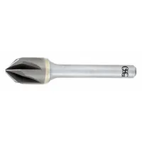 Carbide countersink with a 90° included angle and six flutes for smooth, chatter-free operation. Designed for deburring and chamfering holes in metal and composite materials. Body diameter: 3/4 in