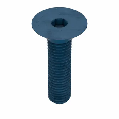 METRIC BLUE Socket Flat Head Screw: M12x1.75 Thread Size, 50 mm Lg, Flat, Blue Phosphate - Flat Head Socket Cap Screws