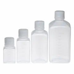 Media Bottle, Polypropylene, 1 L, Graduated, Screw-On Closure, HDPE