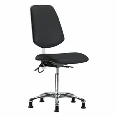 Vinyl ESD Task Chair, Armless, Black, Aluminum Base