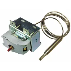 Electric thermostat for temperature regulation in HVACR systems. Suitable for use in ovens, furnaces, and process equipment requiring precise electric control. Direct replacement for compatible controls.