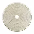Circular paper chart for temperature recording, compatible with Honeywell AR-100 recorders. Measures from 0°F to 400°F. Supplied in packs of 100. Used in industrial processes for monitoring temperature over time.